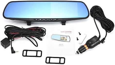 Mirror Dash Cam, Rear View Mirror Camera Smart Driving Assistant, 1080P Dash Cameras Front and Rear, 4. 3in Screen Motion Detection Loop Recording