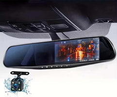 Mirror Dash Cam, Rear View Mirror Camera Smart Driving Assistant, 1080P Dash Cameras Front and Rear, 4. 3in Screen Motion Detection Loop Recording